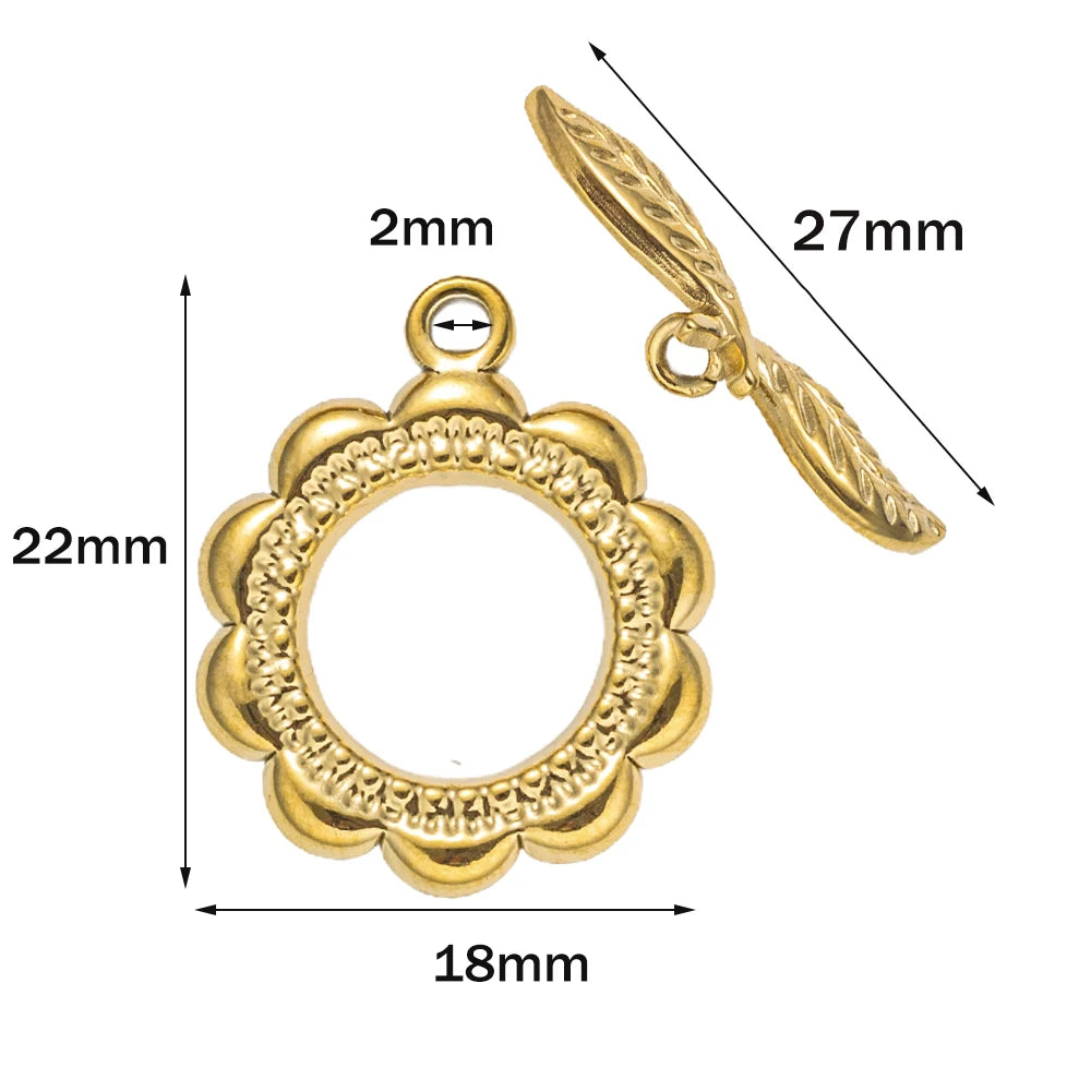 5 Sets Stainless Steel Toggle Clasp T-bar Closure Ring Fastener Hook End Connectors for DIY Necklace Bracelet Jewelry Making Aurexia off
