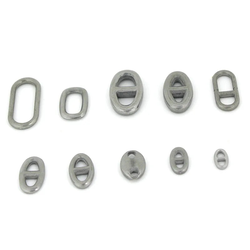 10Pcs Stainless Steel Double Hole Oval Connector Charms Jewelry Making Findings Accessories Aurexia off
