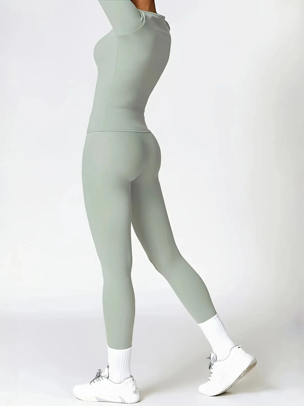 Tight-fitting yoga suit slim long-sleeved outdoor running sports fitness clothing autumn and winter sports women's Pilates Aurexia off