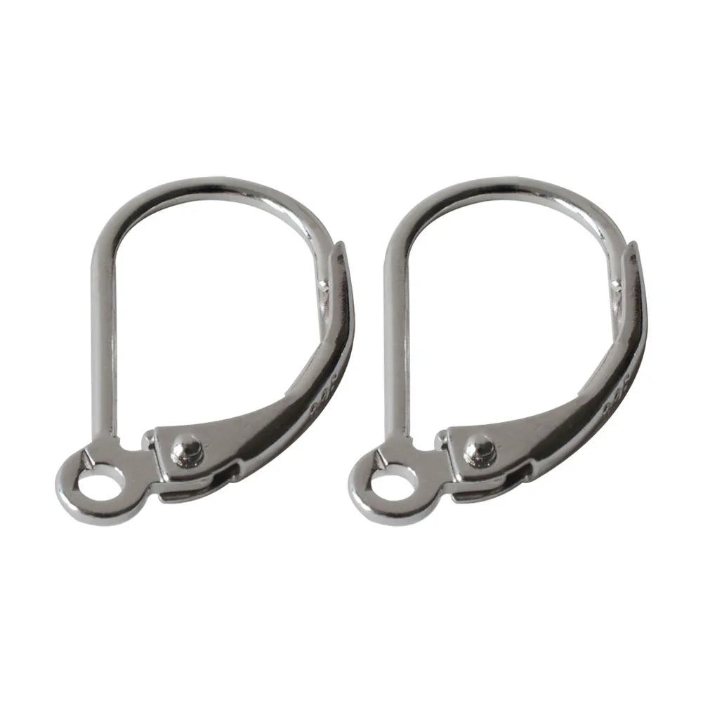 Solid 925 Sterling Silver Hinged French Leverback Eearwire Hook Findings , snap hook for Earring Jewelry DIY Aurexia off