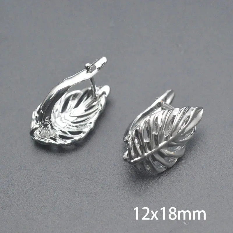 1/2Pcs 18K Gold Plated Brass Leaf Shaped Hollow Fashion Earrings Buckles For DIY High Quality Earring Hook Clasps Jewelry Making Aurexia off