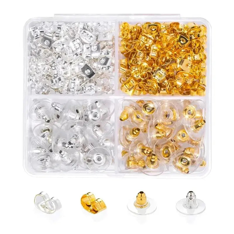Silicone Ear Plugs Transparent Metal Rubber Anti Allergic Earring Back Kit Bullet Clutch Stopper for Fish Hook Earrings Aurexia off
