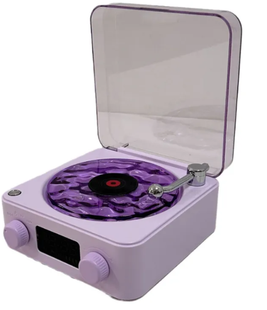 Bluetooth Retro Turntable Speaker with RGB Lights Aurexia off