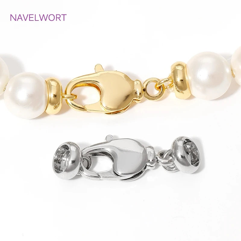 18K Gold Plated Brass Lobster Clasps Connector,Jewellery End Caps Fastener Clasp For DIY Bracelet Jewelry Making Accessories Aurexia off