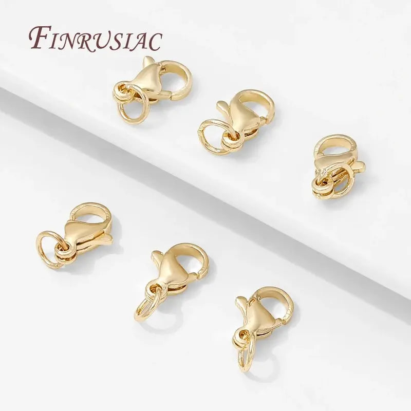 Stainless Steel Gold Plated 10mm Lobster Clasps,Locks For Jewelry Connectors DIY Bracelets Making Accessories,Clasps For Jewelry Aurexia off