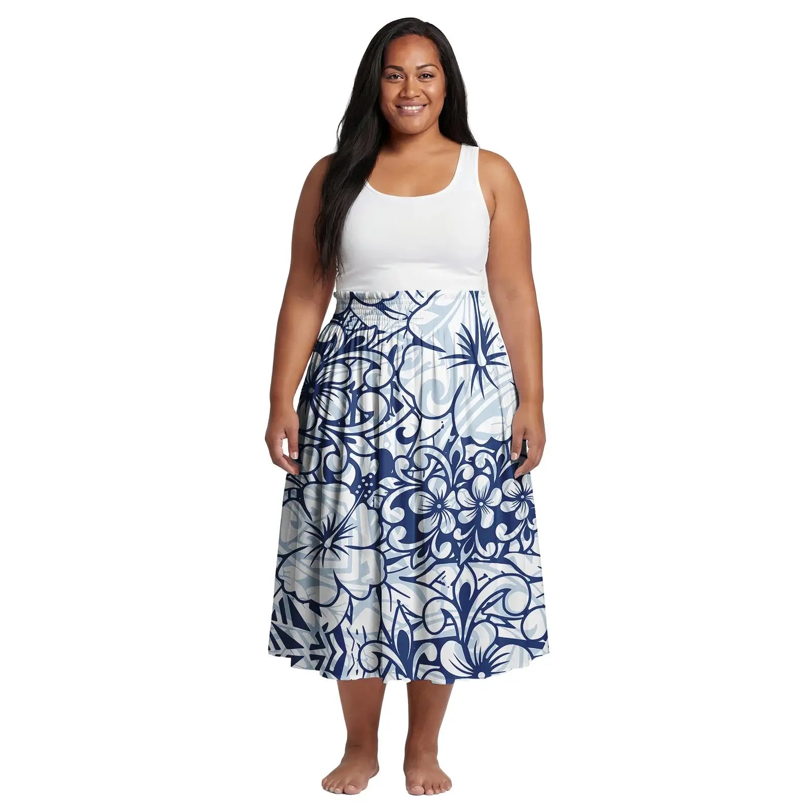 2026 Spring New Custom Elastic Waistband Design Women Skirts Samoan Polynesian Elegant Oversize Ladies Dress Party Aloha Skirts Aurexia off
