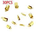 30-50pcs Stainless Steel Crimp End Clasps Fastener Connectors Cord Rope Clips for Necklace Bracelet Jewelry Making DIY Supplies Aurexia off