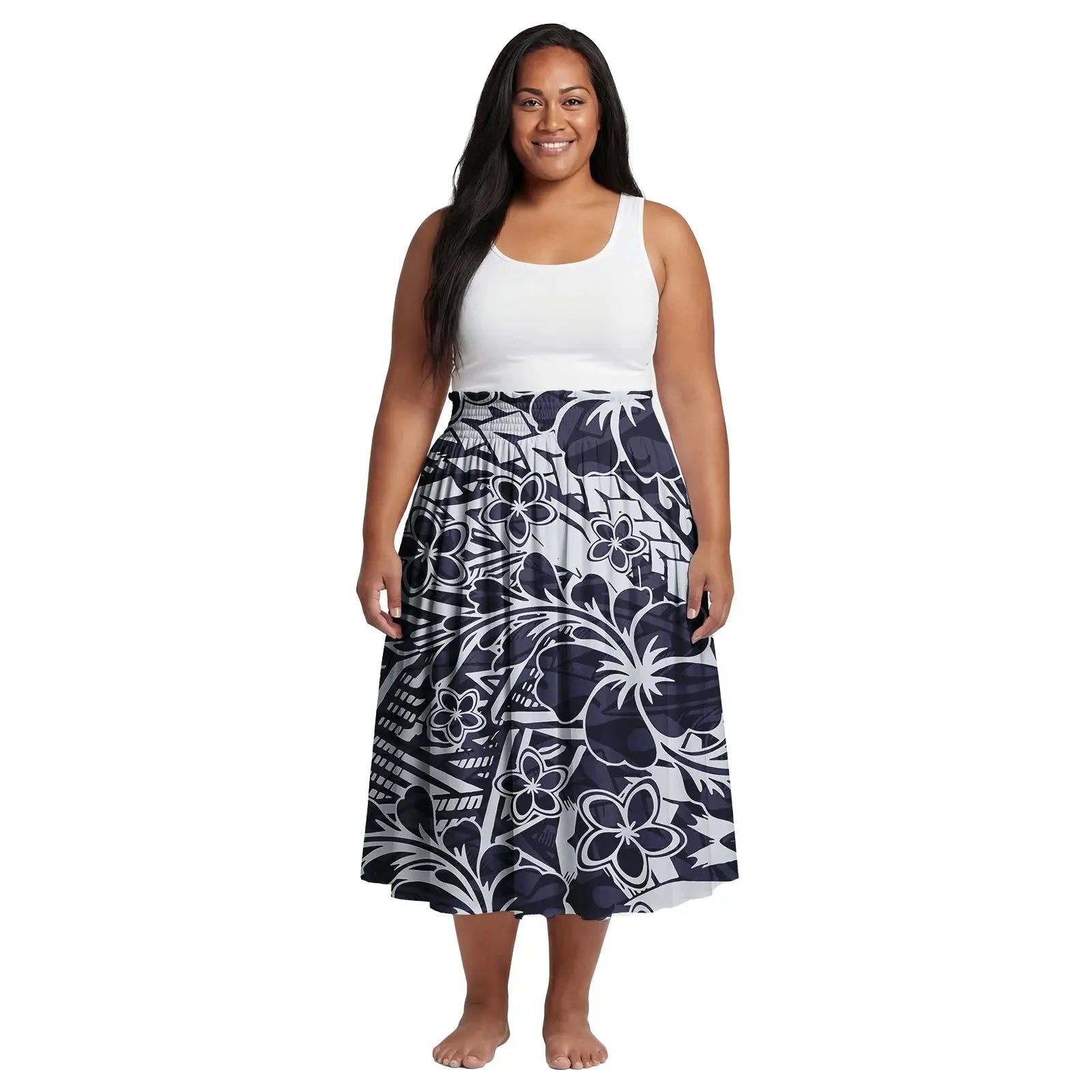 2026 Spring New Custom Elastic Waistband Design Women Skirts Samoan Polynesian Elegant Oversize Ladies Dress Party Aloha Skirts Aurexia off
