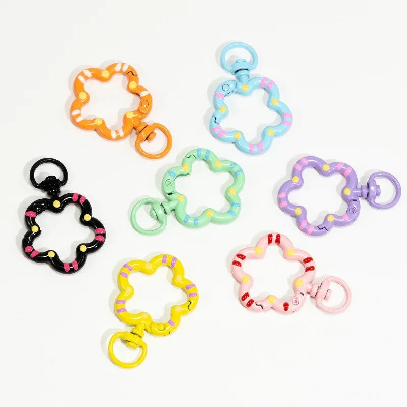 5pcs Flower Metal Lobster Claw Clasps Swivel Lanyards Trigger Snap Hooks Strap Connector for Bag Key Chains Rings Jewelry Making Aurexia off