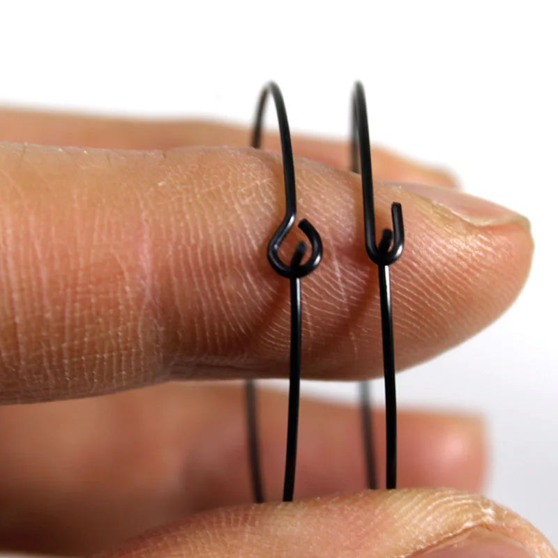 20Pcs 20mm 25mm 30mm Stainless Steel Black Circle Earwire Hoops Loop Earrings for DIY Dangle Earring Jewelry Making Supplies Aurexia off