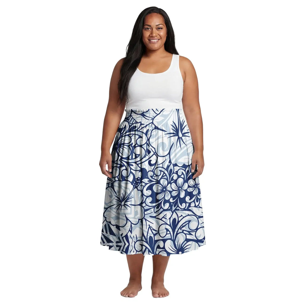 2026 Spring New Custom Elastic Waistband Design Women Skirts Samoan Polynesian Elegant Oversize Ladies Dress Party Aloha Skirts Aurexia off