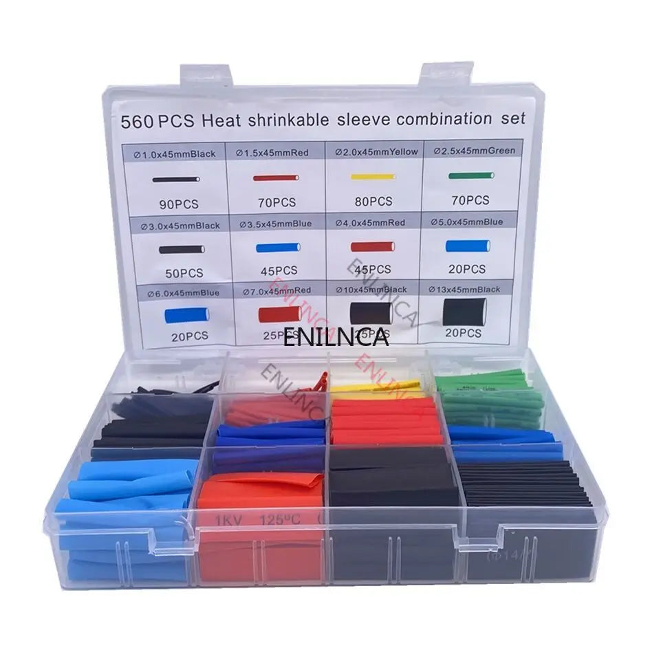 127-750pcs Heat-shrink Tubing  Thermoresistant  Tube Heat Shrink   Wrapping Kit Electrical Connection Wire Cable Insulation Sleeving Aurexia off
