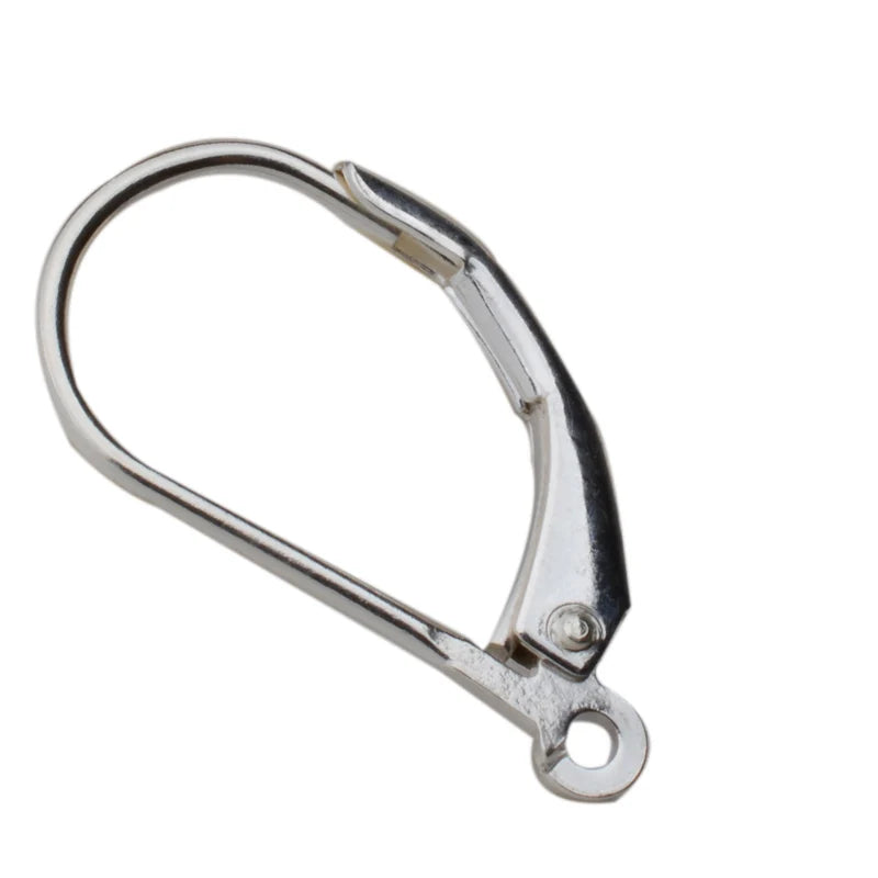 Solid 925 Sterling Silver Hinged French Leverback Eearwire Hook Findings , snap hook for Earring Jewelry DIY Aurexia off