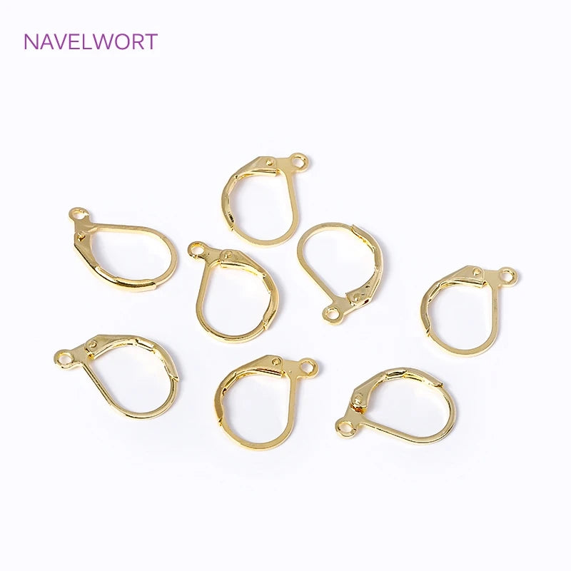 Fashion French Earring Lever-Back Earwires 18K Gold Plated Earring Hooks With Closed Ring For DIY Earring Making Accessories Aurexia off