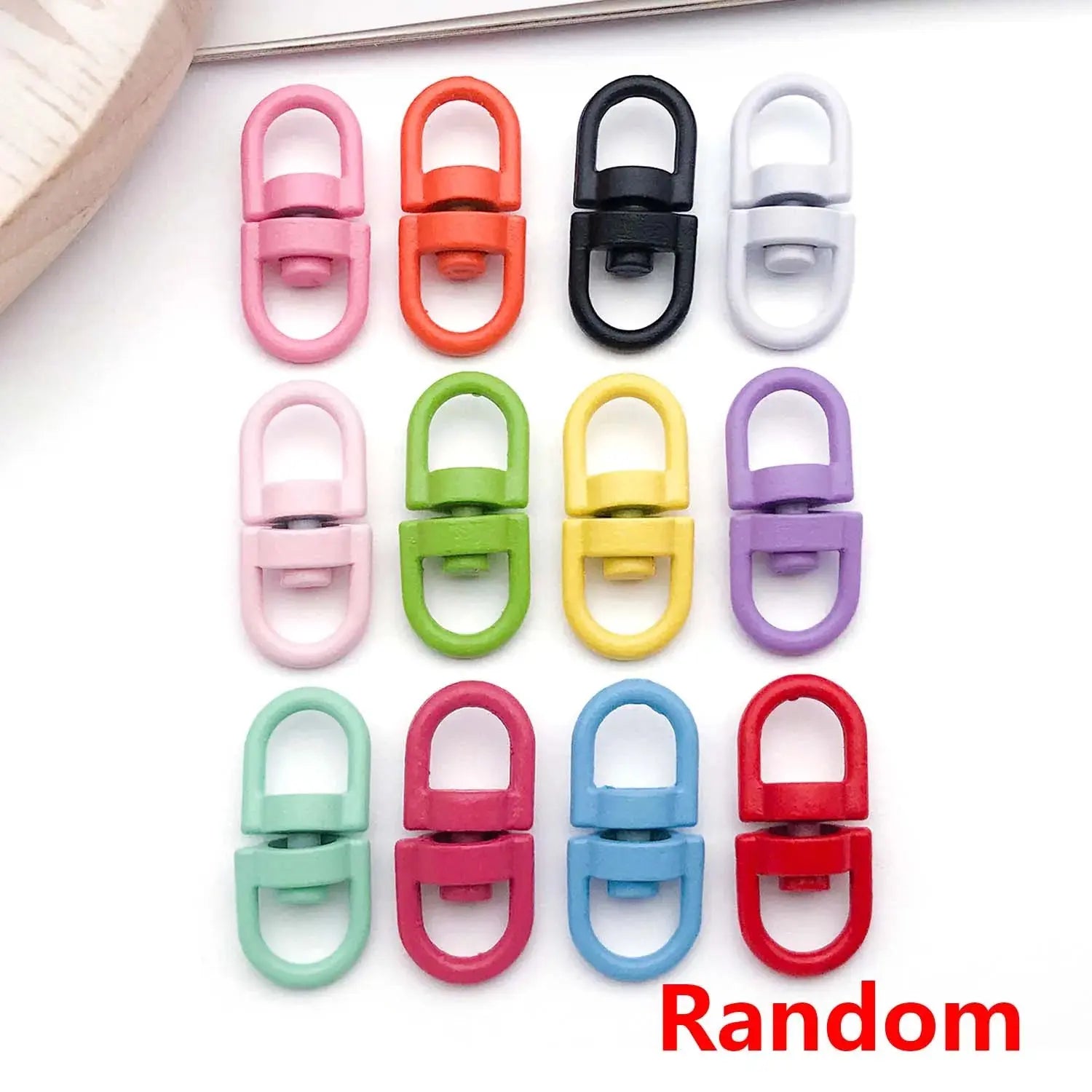 20pcs Metal Rotate Buckle Key Rings Swivel Dog Buckle Holder Connectors for DIY Keychain Jewelry Making Accessories Aurexia off