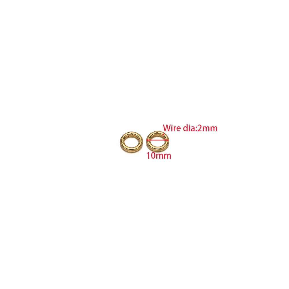 2Pcs/Lot Round Spring Clasps Stainless Steel Gold Plated Keyrings Buckles Connectors for DIY Jewelry Bag Hooks Making Components Aurexia off