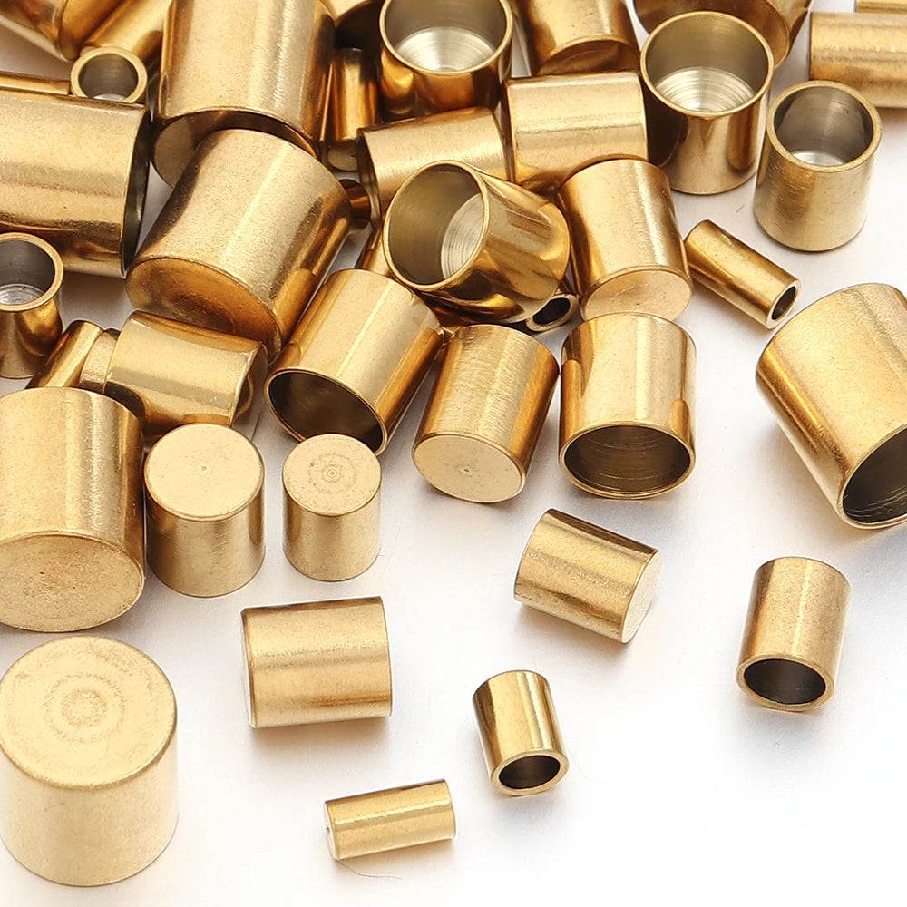 10-20pcs/lot 2-10mm Stainless Steel Leather Cord Clasp Crimp End Caps For Necklace Bracelet Connectors Jewelry Making Supplies Aurexia off