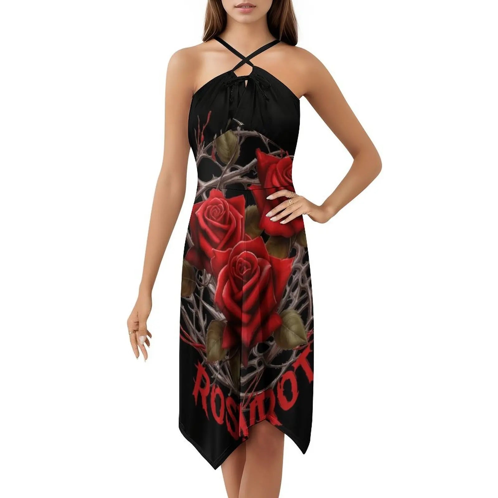 Rose Red Nest Korean Style Dress For Women Elegant Casual Dress For Party Or Daily Wear Rose Red Roses Sting Rose Red Oh Rose Aurexia off