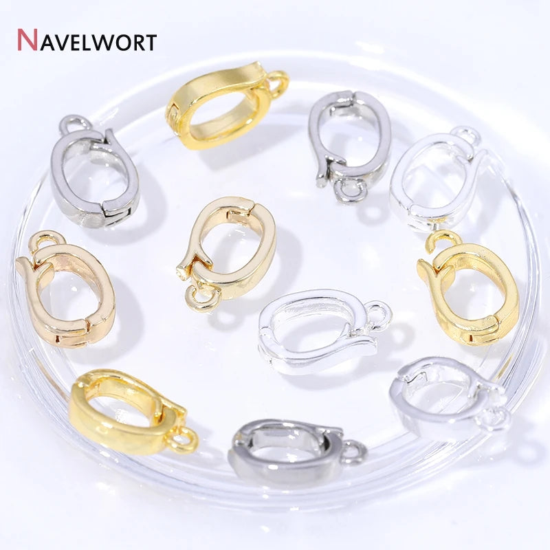 14K/18K Gold Plated Brass Metal Hinged Necklace Enhancer For Necklace Making Accessories Pendant Bail Clasps Jewelry Materials Aurexia off