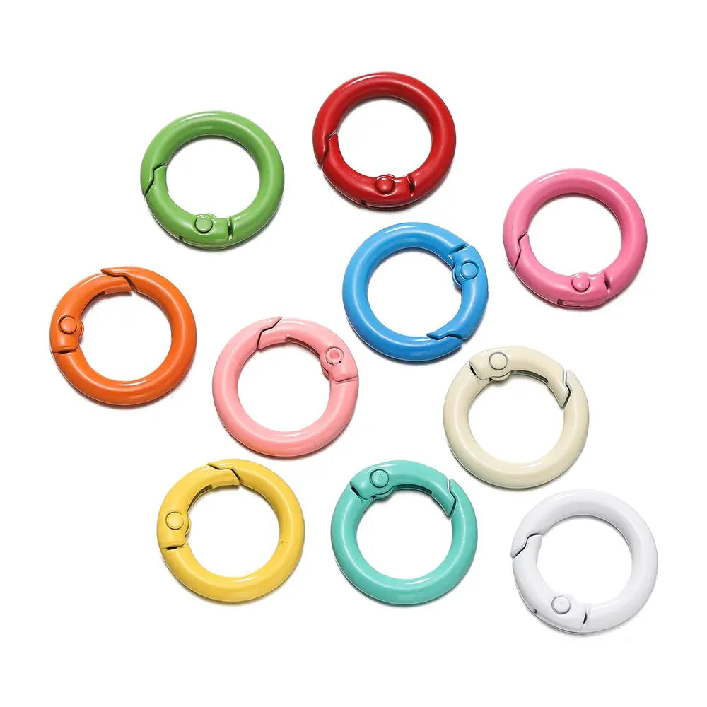 2/5pcs/Lots Metal Round Spring Clasp Colored Carabiner Keychain Clips Hook for DIY Jewelry Buckles Keychains Supplies Aurexia off