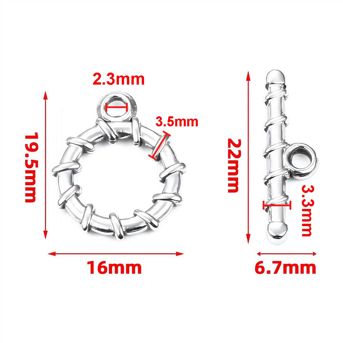 2 Sets Stainless Steel OT Clasp Heart Toggle Clasps Buckle Connector for Necklaces Bracelets Hook DIY Jewelry Making Accessories Aurexia off
