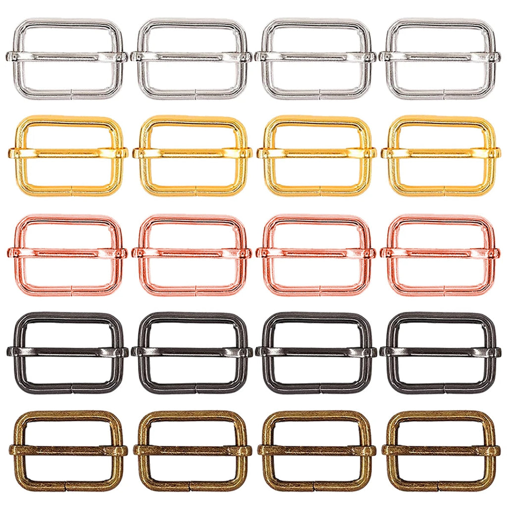 40/70/100 Pcs 25MM 3 Way Sliding Buckles, Adjustable Metal Webbing Buckle for Backpacks, Dog Collars, Purses and Bag Making Aurexia off