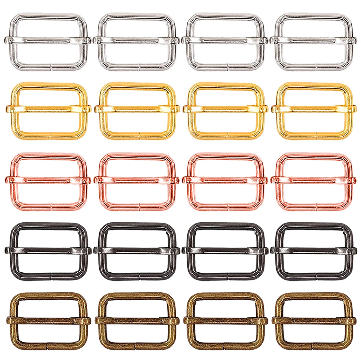 40/70/100 Pcs 25MM 3 Way Sliding Buckles, Adjustable Metal Webbing Buckle for Backpacks, Dog Collars, Purses and Bag Making Aurexia off