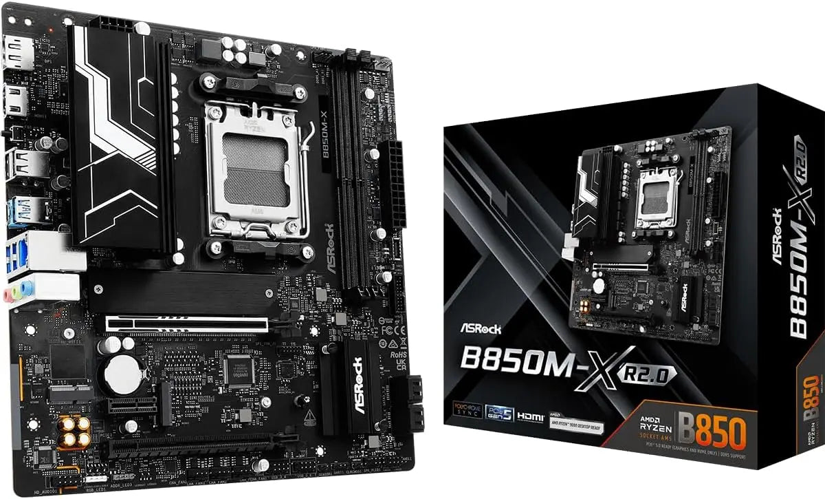 Micro-ATX AM5 Motherboard for AMD Ryzen 9000/8000/7000, DDR5 8200+ OC, PCIe 5.0, 2.5G LAN, BIOS Flashback Aurexia off