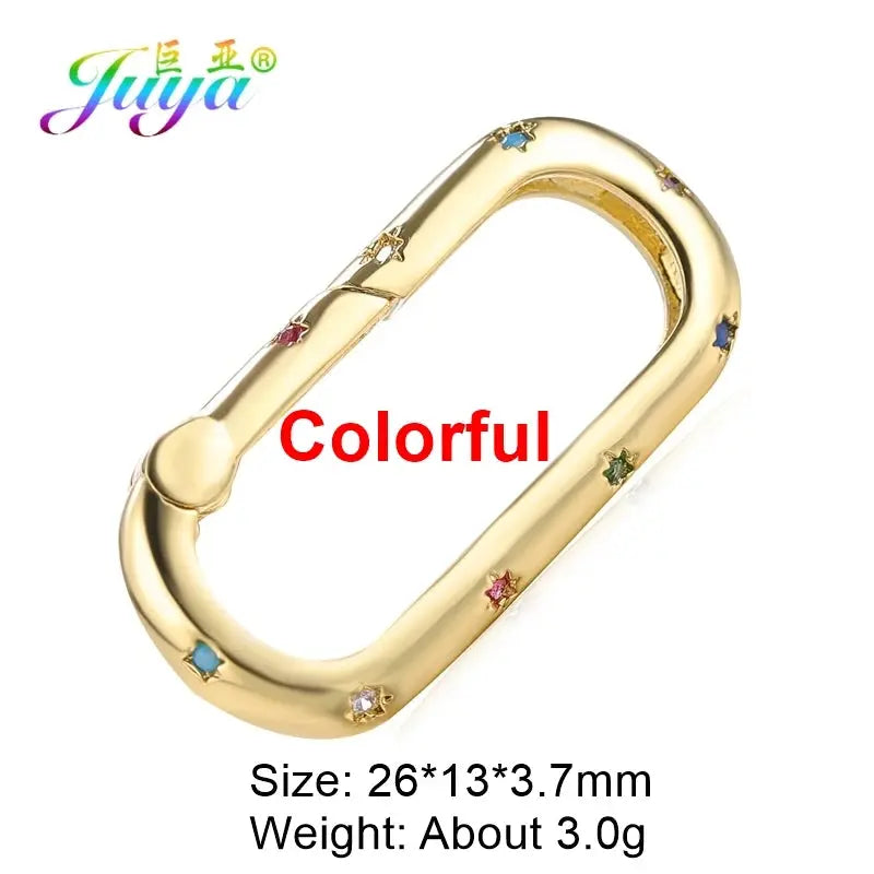 Juya DIY Decoration Carabiner Fastener Spring Lobster Screw Locket Clasps Accessories For Keychain Necklace Making Aurexia off