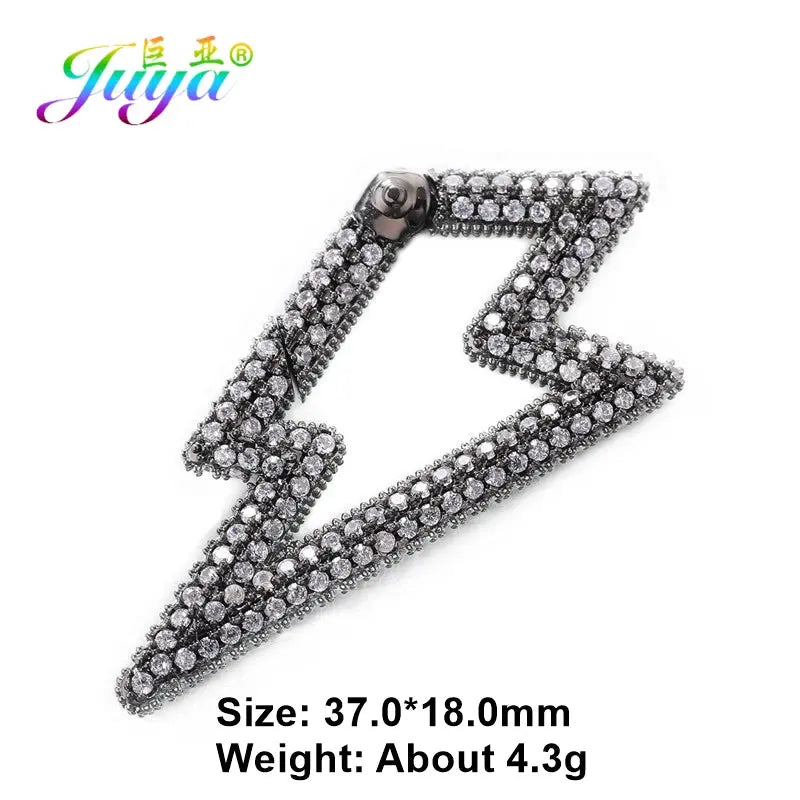 Juya Handmade Zirconia 18K Gold Plated Decorative Copper Pendant Carabiner Screw Bolt Lock Clasps For DIY Punk Jewelry Making Aurexia off