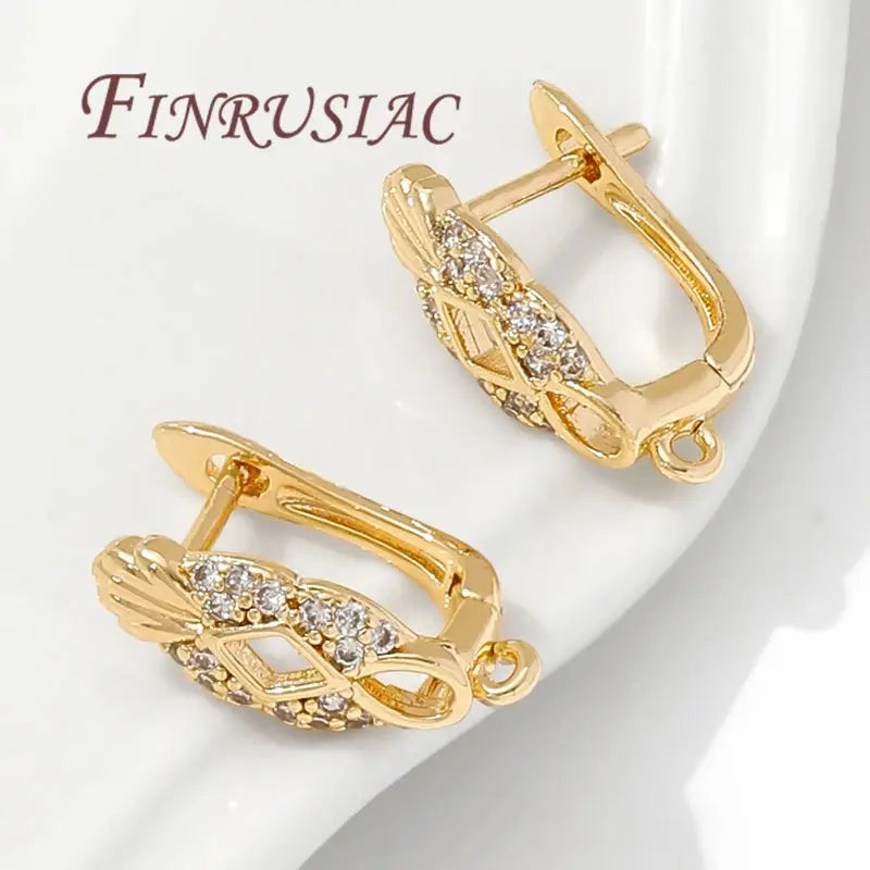 18K Gold Plated,Anti-Allergy Earring Hook Clasps,Supplies For Jewelry,Fasteners Earwires,Earrings Fixtures Accessories Aurexia off