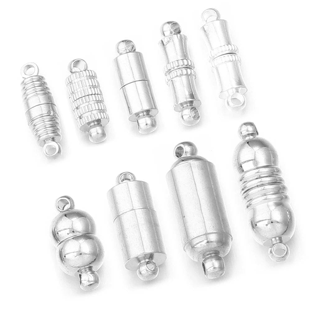 5pcs/lot Strong Magnetic Clasps Copper Plated Magnet End Clasp Connectors For Jewelry Making DIY Leather Cord Bracelets Necklace Aurexia off