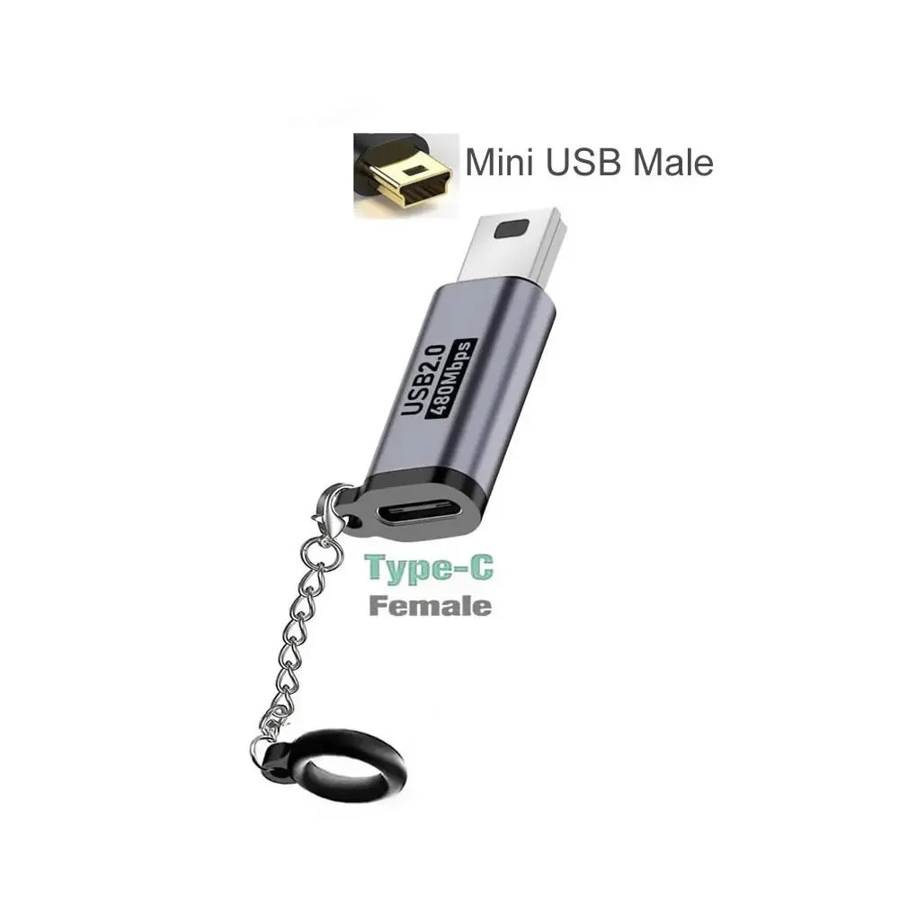 USB-C Adapter Type C Female To Micro / Mini USB Converters For iPhone 14 13 Xiaomi Samsung For Lightning Male Charger Adapter Aurexia off