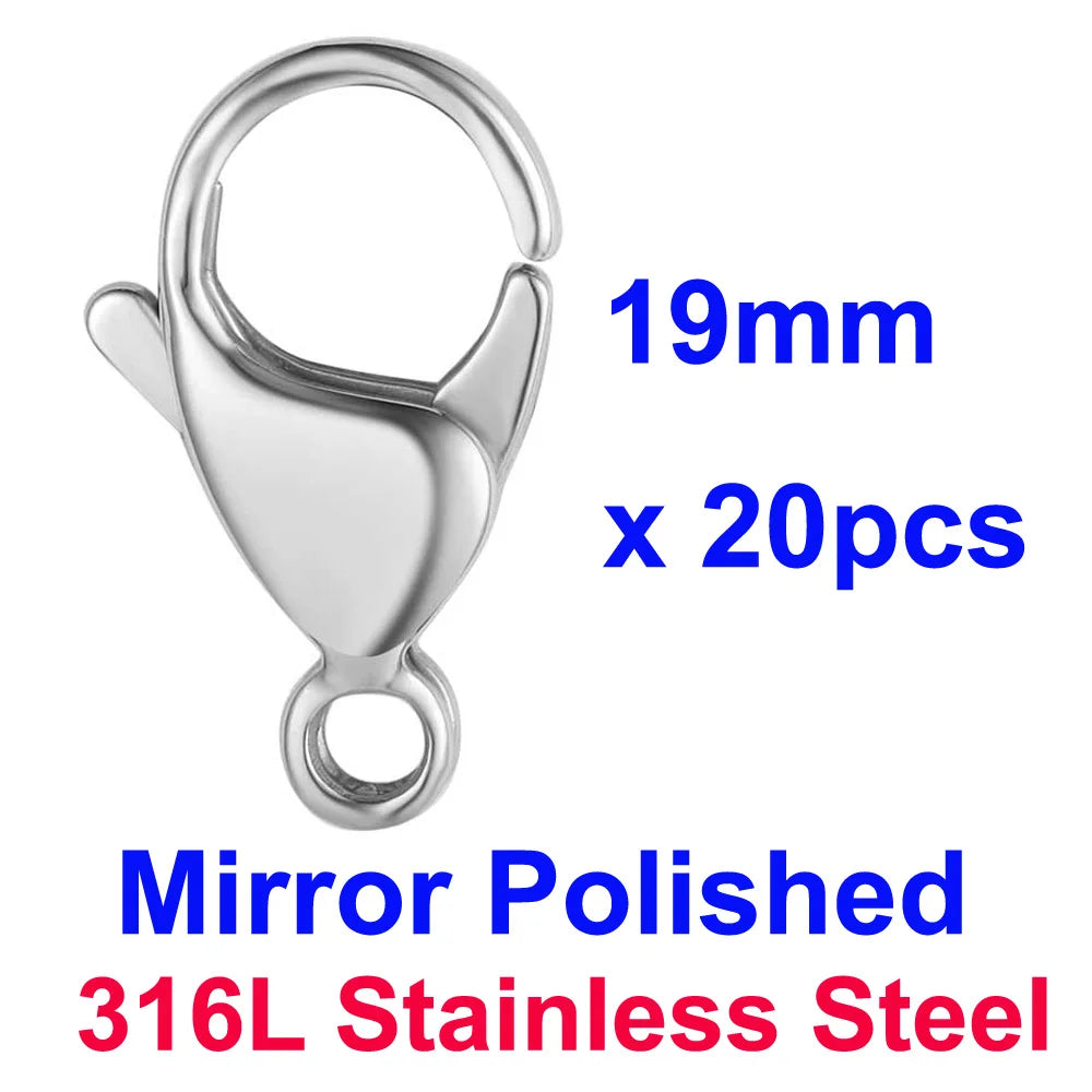 20/30/40 316L Stainless Steel Lobster Clasps Wholesale Mirror Polished 9-19mm 18k Gold Vacuum Plated Diy Jewelry Making Findings Aurexia off