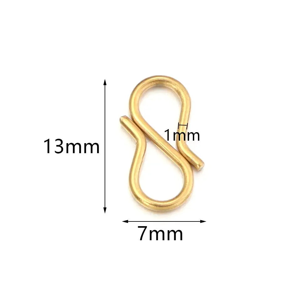 30pcs/Lot 7x13mm Chic Letter S Buckle Clasps DIY Necklace Gold Plated Stainless Steel Clasp Hooks Connectors for Jewelry Making Aurexia off