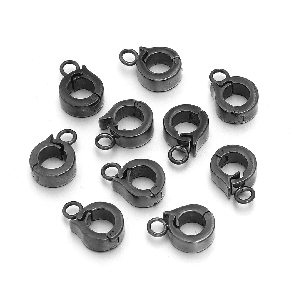 Stainless Steel Necklace Clasp Round Versatile Connection Buckles for Bracelet Earring Pendants Hooks Jewelry Making Supplies Aurexia off
