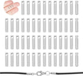 100Pcs Stainless Steel Cord Ends End Caps 1mm Inner Diameter Column Cone Leather Cord Ends Jewelry Making Caps Bracelet Aurexia off