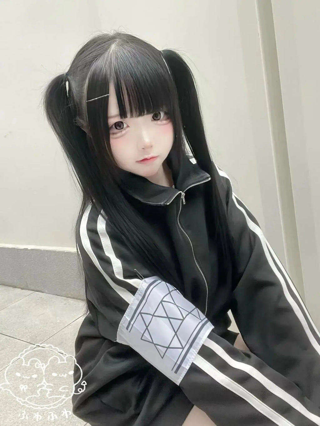 Japanese Students Daily Leisure Loose Sports Jacket Trousers Women's Subculture Y2k Black and White Sweet Spring Sweet Suit Aurexia off