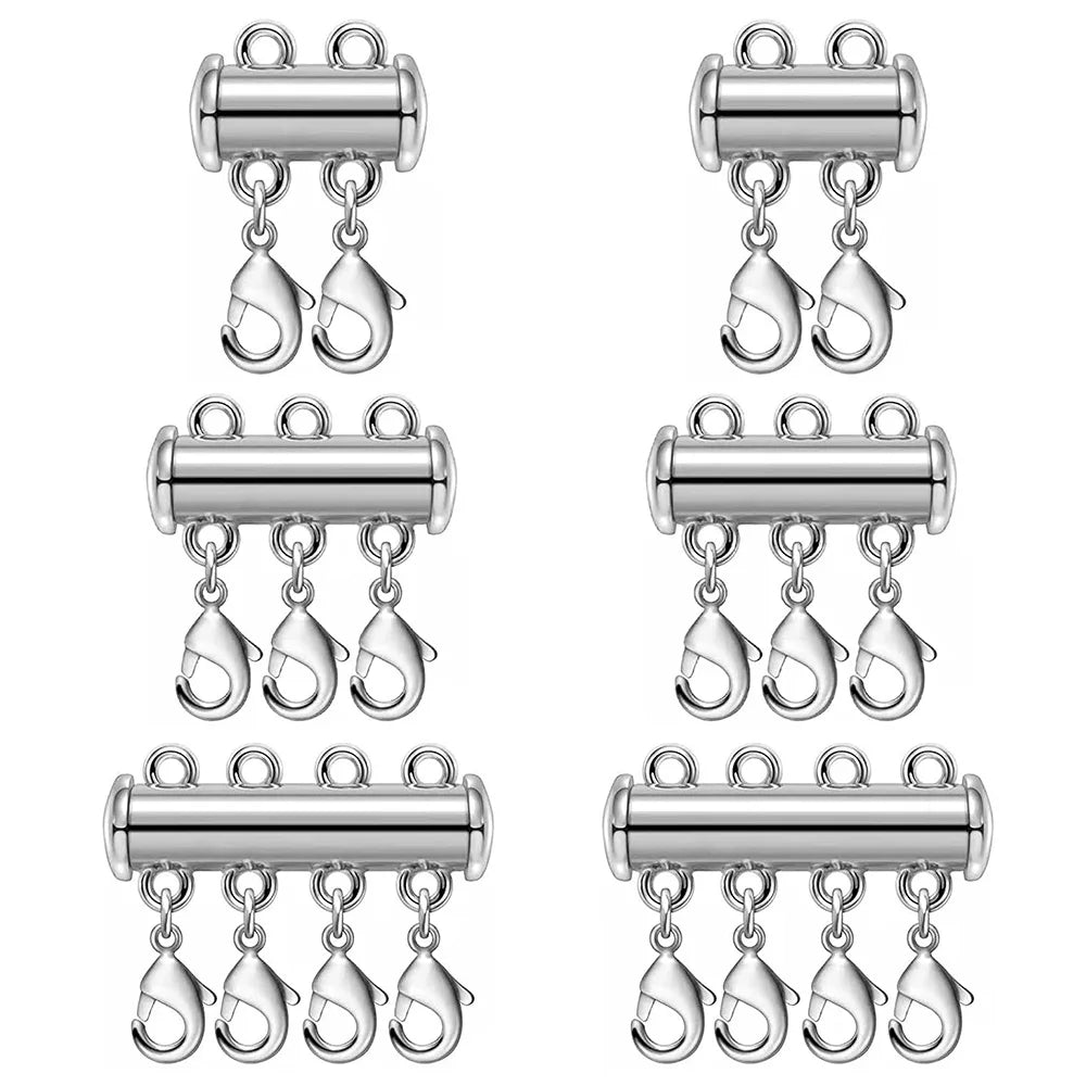 2pcs Multi Strand Necklace Layer Lobster Buckle Sliding Magnet Tube Connector Lock for DIY Necklace Bracelet Jewelry Making Aurexia off