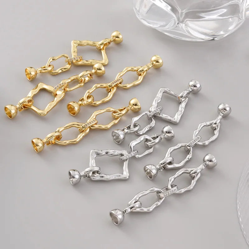 Zircon Fasteners For Bracelets Accessories 18K Gold Plated Connectors For Jewelry DIY Jewelry Making Supplies,Clasp For Jewelry Aurexia off