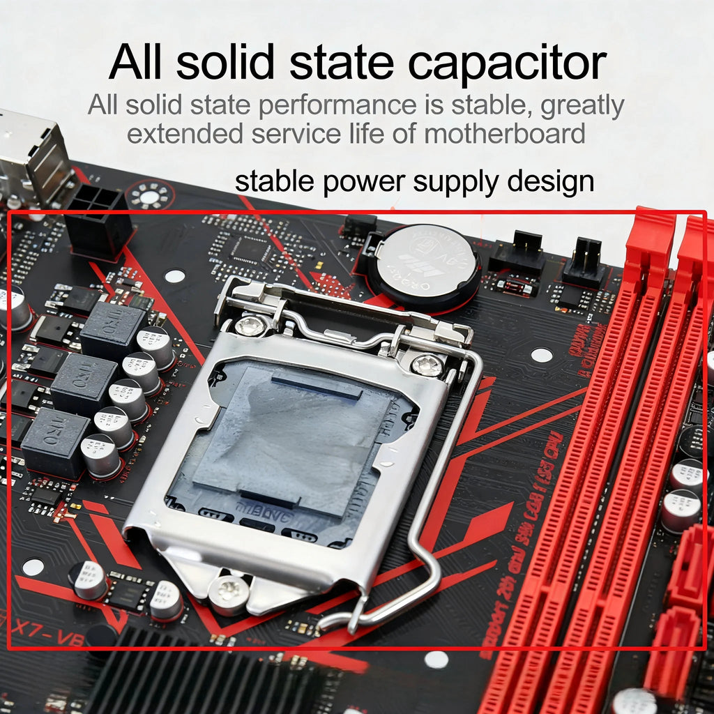 Kllisre B75 Mainboard LGA 1155 Socket DDR3 M.2 NVMe with  Intel  i5 3570 Cpu Aurexia off