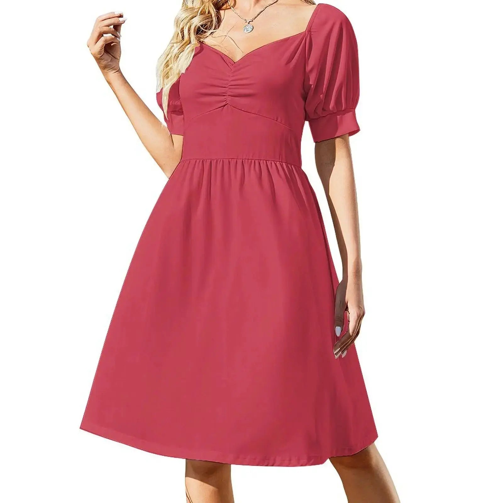Paprika Floral Smock Dress For Women Spring Summer Casual Dress For Party Colour Color Colors Chromatic Colored Female Clothing Aurexia off