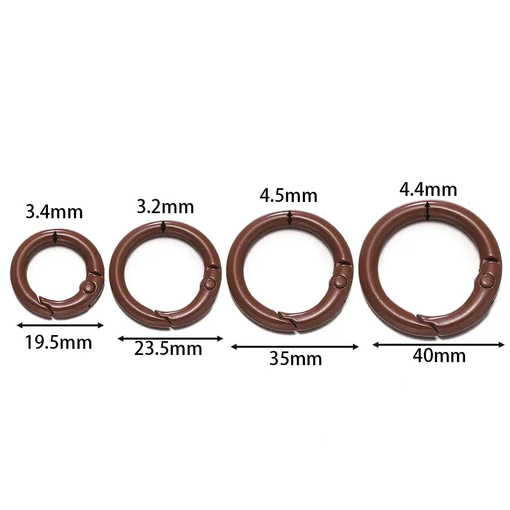 2/5pcs/Lots Metal Round Spring Clasp Colored Carabiner Keychain Clips Hook for DIY Jewelry Buckles Keychains Supplies Aurexia off