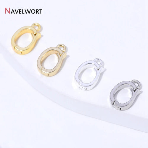 14K/18K Gold Plated Brass Metal Hinged Necklace Enhancer For Necklace Making Accessories Pendant Bail Clasps Jewelry Materials Aurexia off
