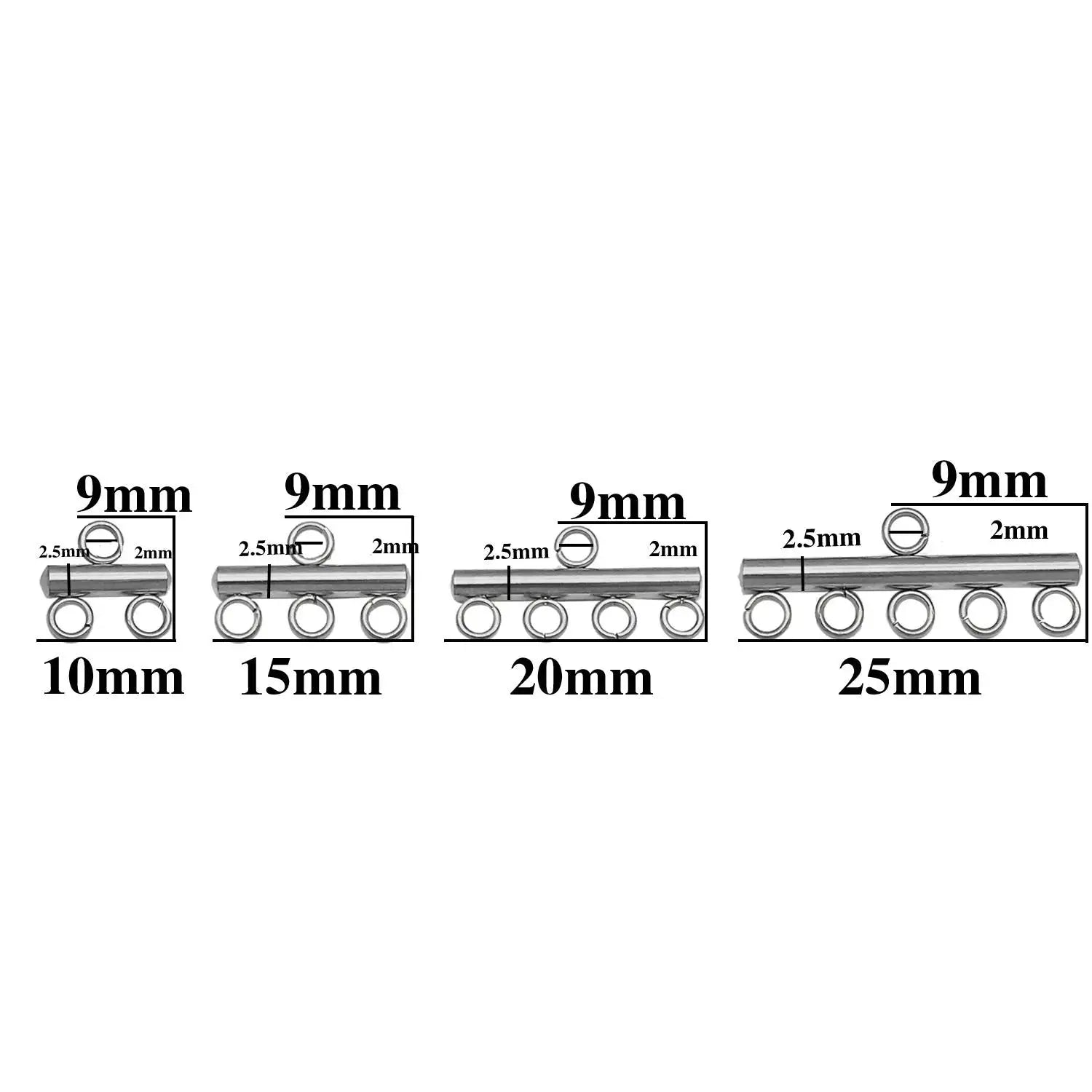 5pcs/lot Stainless Steel Layer Necklace Bracelet Clasp Bails 2/3/4/5 Loops Drop Earrings Chains Connectors DIY Jewelry Supplies Aurexia off