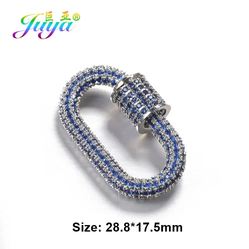 Juya Handmade Zirconia 18K Gold Plated Decorative Copper Pendant Carabiner Screw Bolt Lock Clasps For DIY Punk Jewelry Making Aurexia off