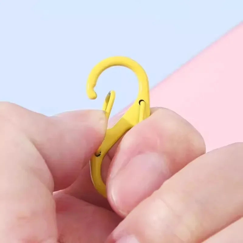 12Pcs Zipper Clip S Carabiner Clips Small Alloy Snap Hook Anti Theft Mini Dual Wire Gate Interlocking Keychain Clip Attachment Aurexia off