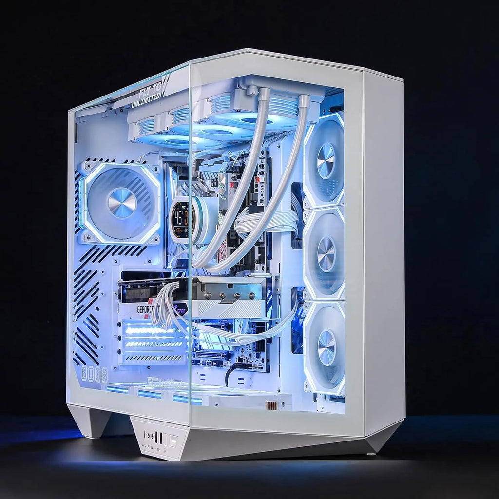 Full-Tower ATX Gaming PC Case with Back Plug-in Motherboard,Supports Up to 2 x 360mm Radiators and RTX 40 Compatibility Aurexia off