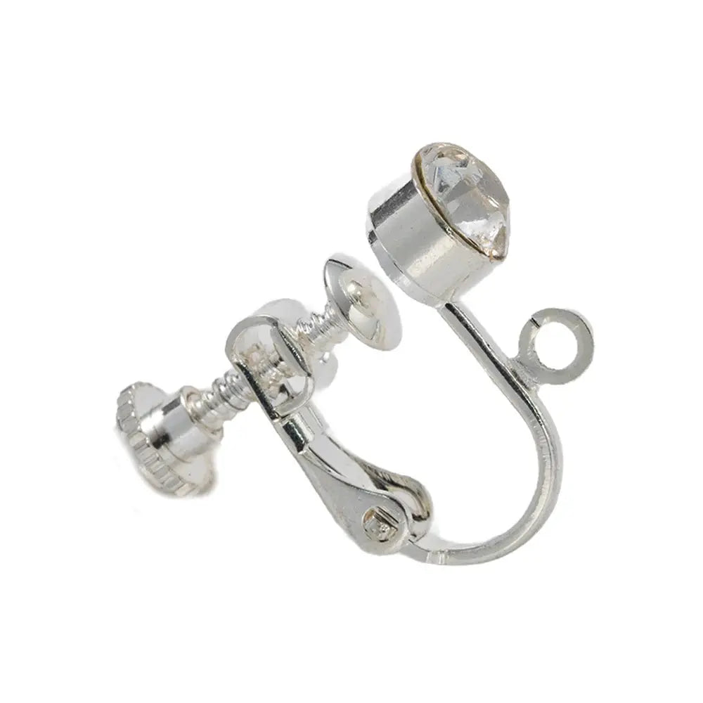 10pcs Brass Clip on Earring Converter Component with Crystal Rhinestone Non Pierced Earring Clip for Jewelry Making Supplies DIY Aurexia off