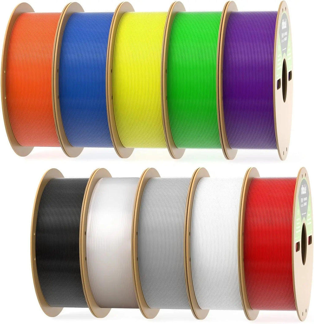 10KG 3D Printer Filament Bundle, 1.75mm No Tangle, 10 Colors Including Black, White, Grey Aurexia off